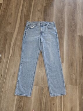 American Eagle Outfitters High-waist Light Blue Straight Leg Women Jeans Dize 12